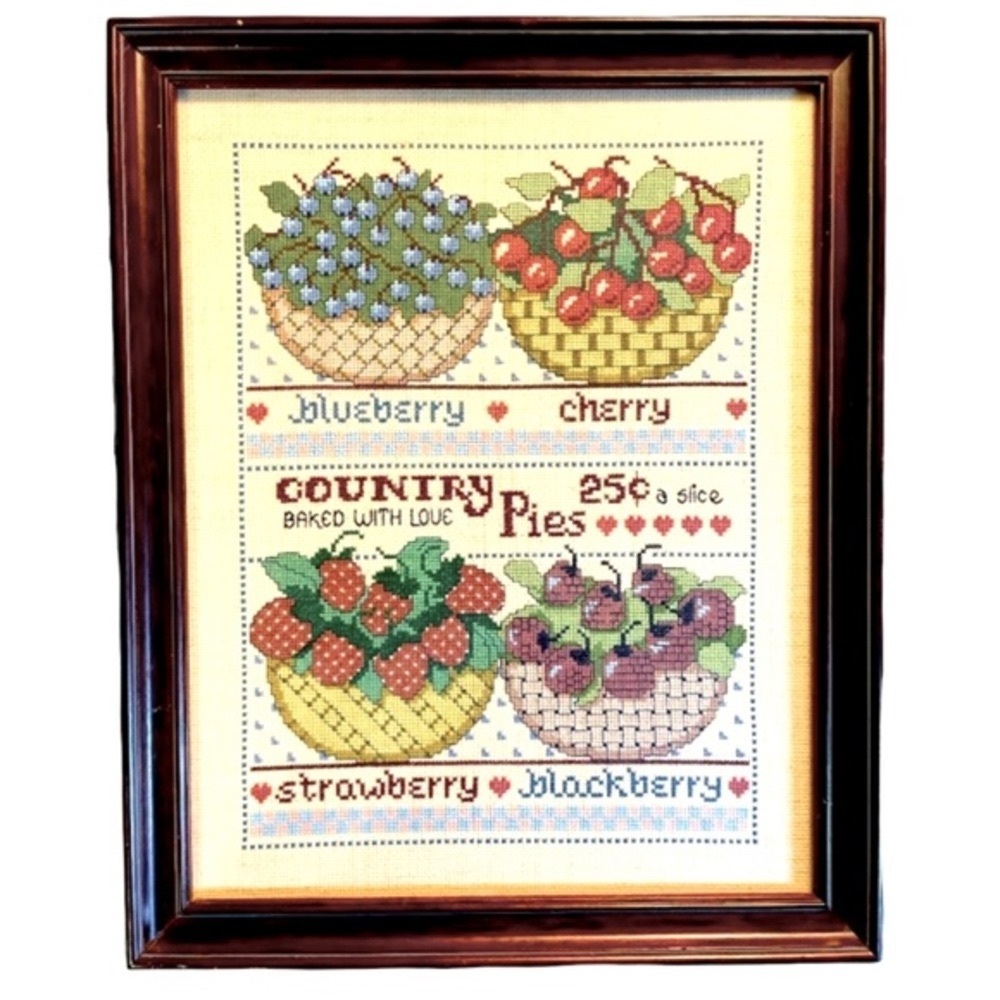 Vintage Needlepoint “Country Pies”